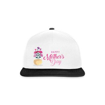 "Happy Mother's Day Heartwarming T-Shirt for Mom" - Casquette snapback - blanc/noir - Devant