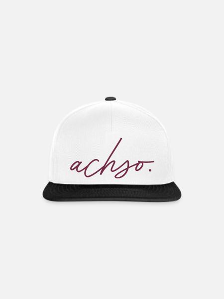 achso. - Snapback Cap - Weiß/Schwarz