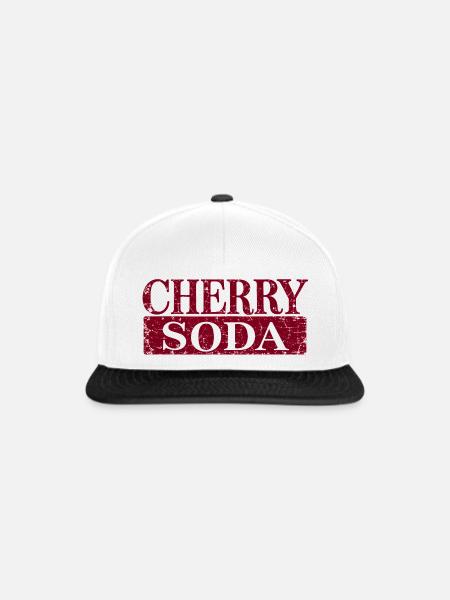 Distressed Cherry Soda - Snapback Cap - Weiß/Schwarz