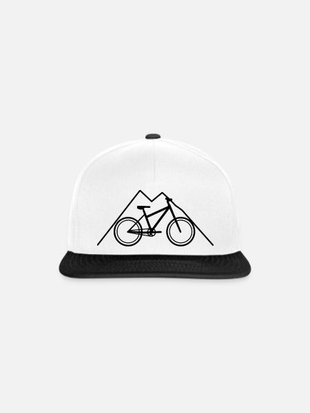 Mountainbiking Zeichnung - Snapback Cap - Weiß/Schwarz