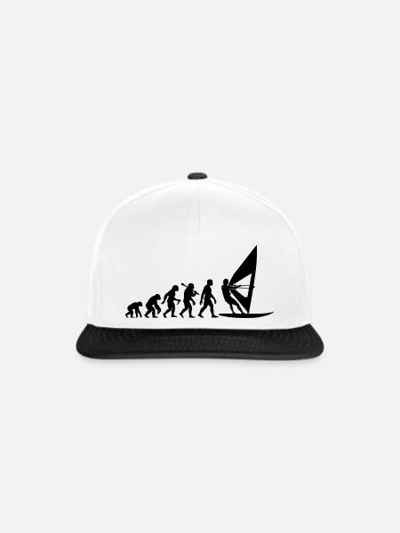 Windsurfer Windsurfing Evolution Für Surfer - Snapback Cap - Weiß/Schwarz