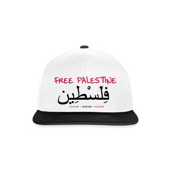 Free Palestine ! - Snapback Cap - white/black - Front