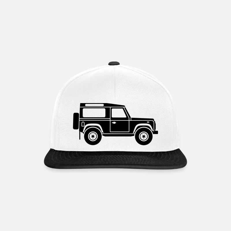 Defender D90 NEU - Snapback Cap - Weiß/Schwarz