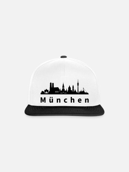 Skyline München - Snapback Cap - Weiß/Schwarz