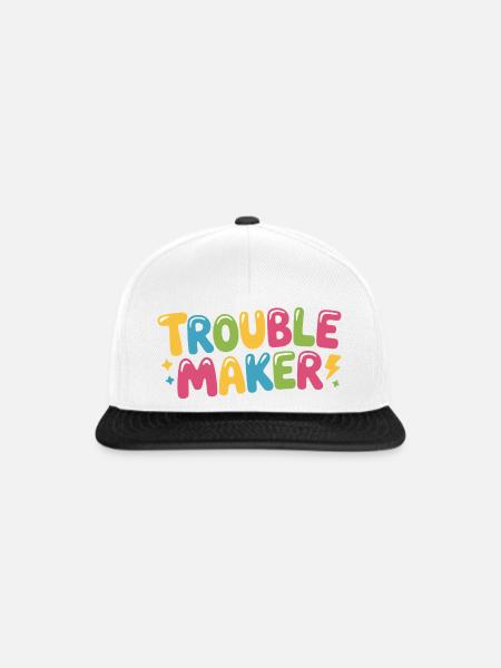 Troublemaker Frechdachs Rabauke Geschwister Kinder - Snapback Cap - Weiß/Schwarz