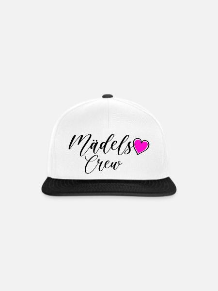 Mädels Crew - Snapback Cap - Weiß/Schwarz