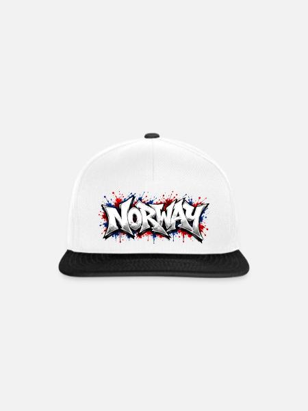 Norway Flag Graffiti - Snapback Cap - Weiß/Schwarz