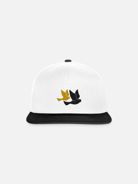 Vögel - Snapback Cap - Weiß/Schwarz