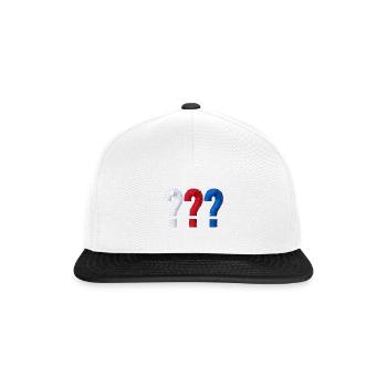 Die Drei ??? kleines Logo Stick - Snapback Cap - Weiß/Schwarz - Vorne