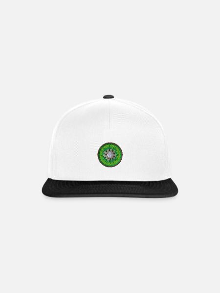 Kiwi bestickt - Snapback Cap - Weiß/Schwarz