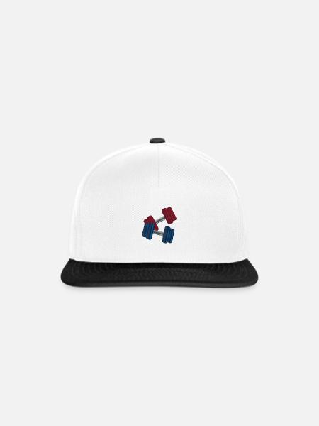 Hanteln - Snapback Cap - Weiß/Schwarz