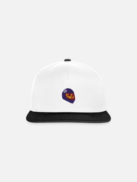 Schädel mit Helm - Snapback Cap - Weiß/Schwarz