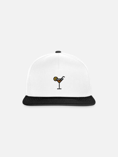 Cocktail bestickt - Snapback Cap - Weiß/Schwarz