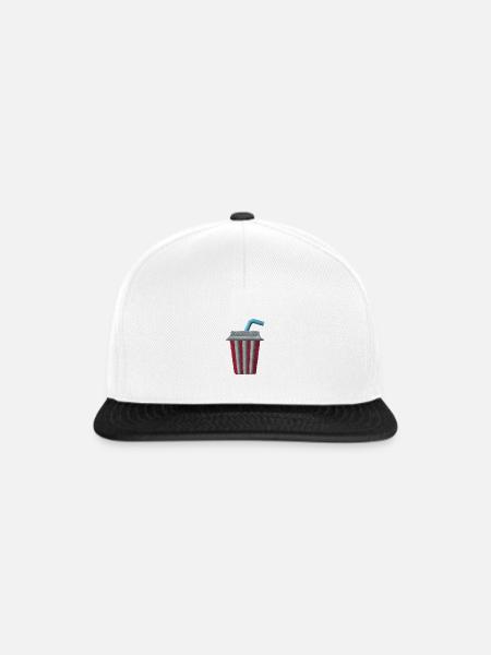Limonadenbecher bestickt - Snapback Cap - Weiß/Schwarz