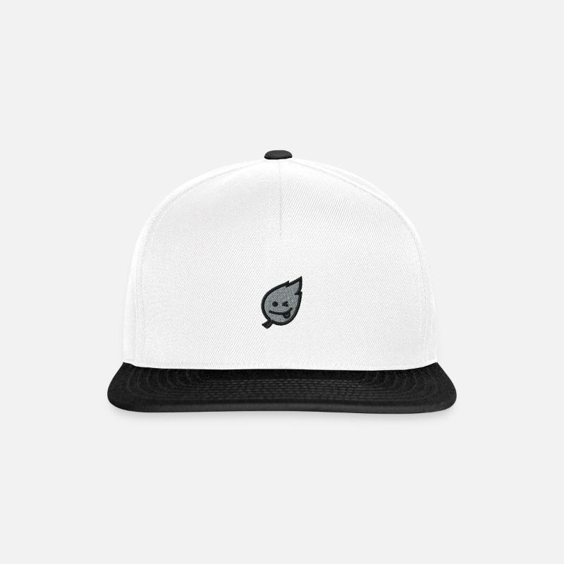 Blatt Emoji - Snapback Cap - Weiß/Schwarz