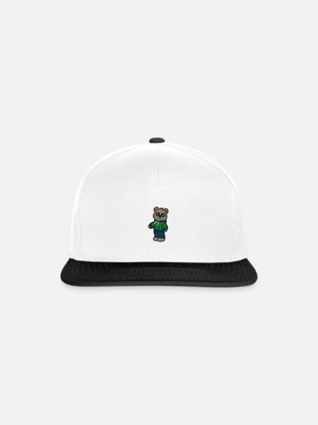 Teddybär Teenager - Snapback Cap - Weiß/Schwarz