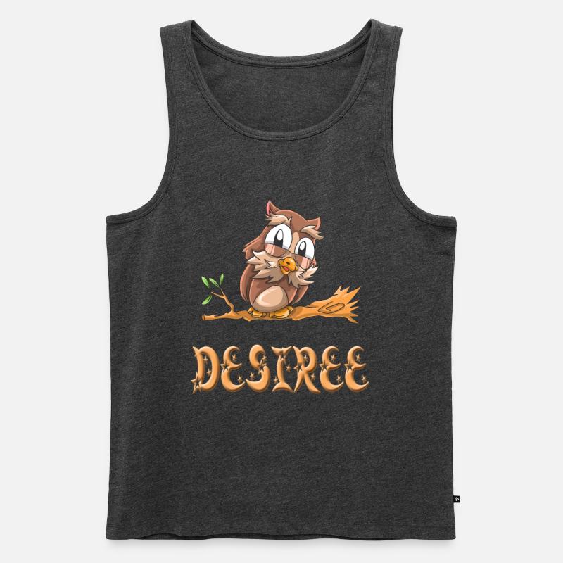 Eule Desiree - Männer Premium Bio Tank Top - Anthrazit meliert
