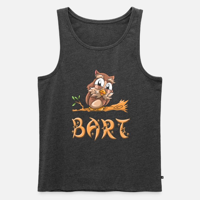 Eule Bart - Männer Premium Bio Tank Top - Anthrazit meliert