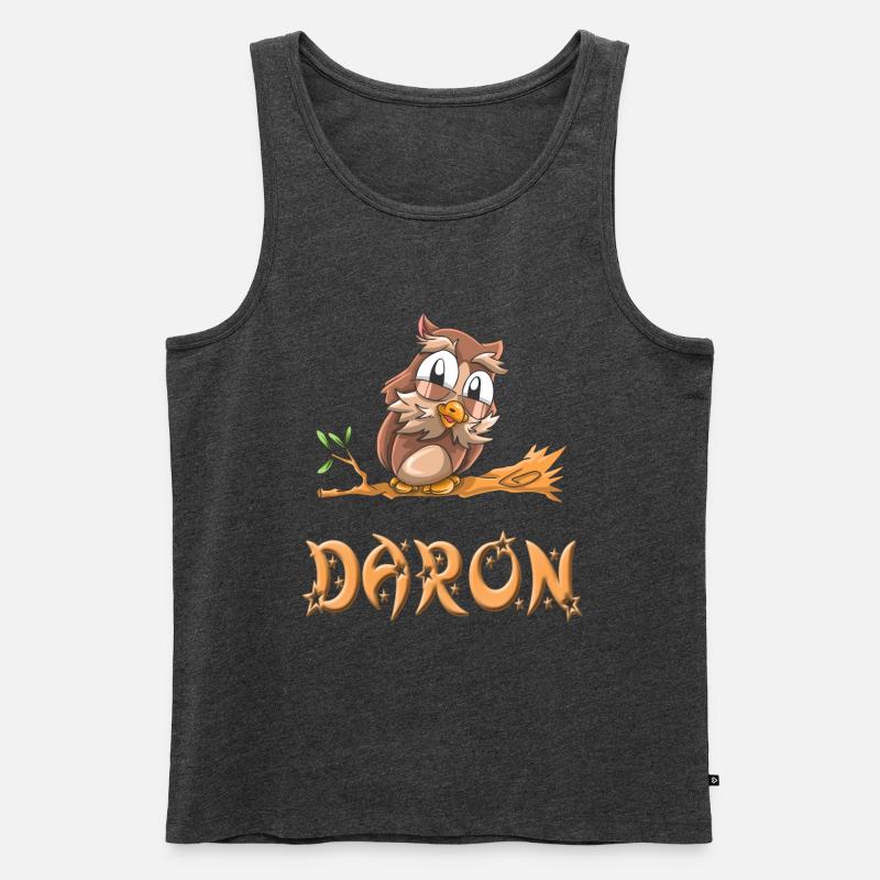 Eule Daron - Männer Premium Bio Tank Top - Anthrazit meliert