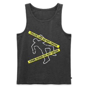 Crime scene set - Men's Premium Organic Tank Top - heather anthracite - Front - AI Model Male 178 light (178cm)
