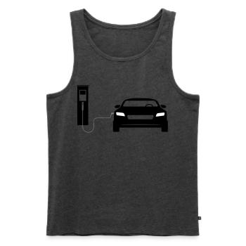 Charging station - Men's Premium Organic Tank Top - heather anthracite - Front - AI Model Male 178 light (178cm)