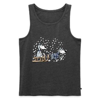 Huskies in the snow - Men's Premium Organic Tank Top - heather anthracite - Front - AI Model Male 178 light (178cm)