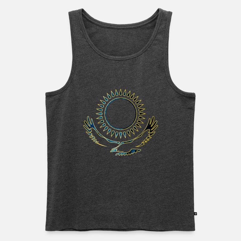 Kasachstan Adler edel - Männer Premium Bio Tank Top - Anthrazit meliert
