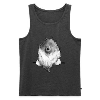 Lustiger Wolfsspitz I Comic Hund Geschenk - Männer Premium Bio Tank Top - Anthrazit meliert - Vorne - AI Model Male 178 light (178cm)