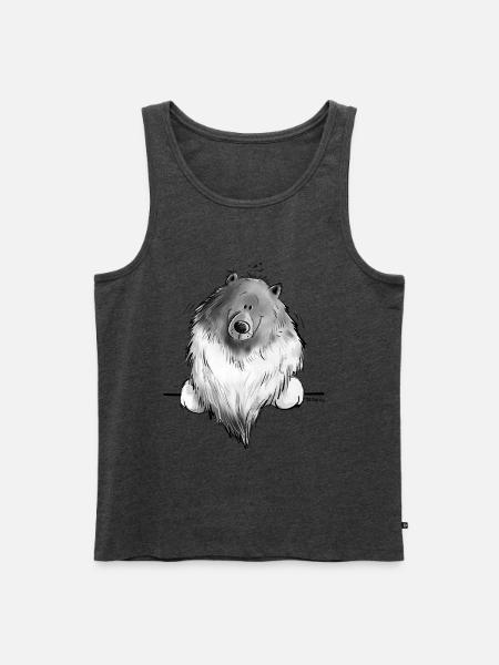 Funny Wolfsspitz I Comic Dog Gift - Men's Premium Organic Tank Top - heather anthracite
