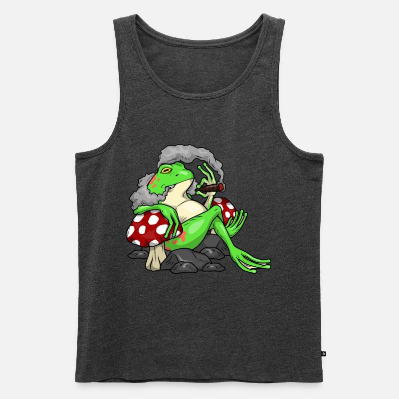 Frosch Zigarre - Männer Premium Bio Tank Top - Anthrazit meliert