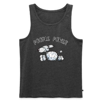 Poodle Power - Männer Premium Bio Tank Top - Anthrazit meliert - Vorne - Michal (187cm)