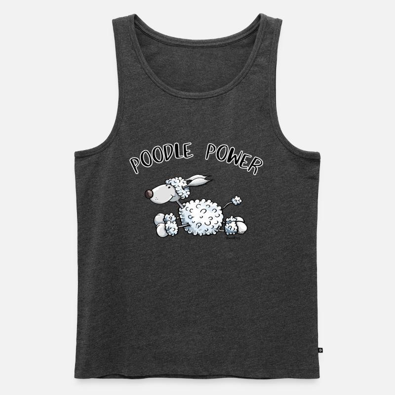 Poodle Power - Männer Premium Bio Tank Top - Anthrazit meliert