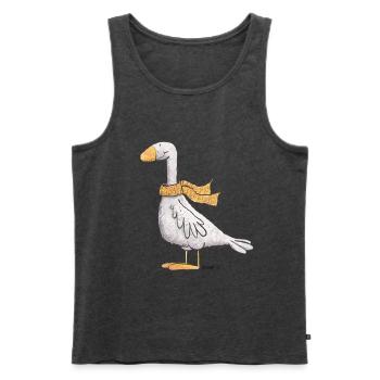 Oie avec foulard I Volaille I Canard I Oiseau - Débardeur bio Premium Homme - anthracite chiné - Devant - Michal (187cm)