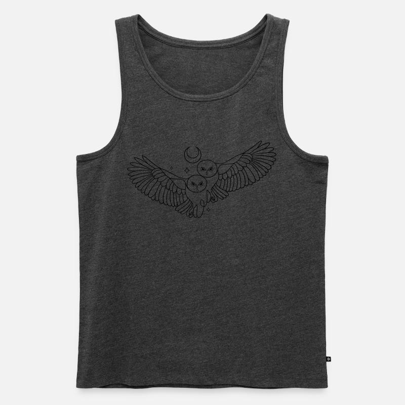 Eule Eulen Mond Liebe Infinity - Männer Premium Bio Tank Top - Anthrazit meliert