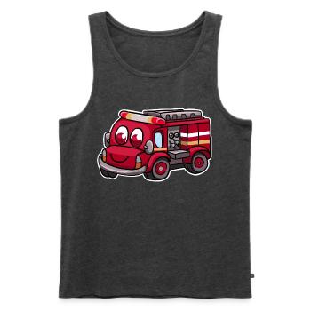 Camions de pompiers - Débardeur bio Premium Homme - anthracite chiné - Devant - AI Model Male 178 light (178cm)