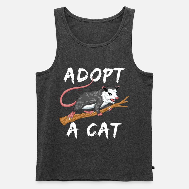 adoptiere eine Katze - Männer Premium Bio Tank Top - Anthrazit meliert