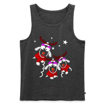 Reindeer Ladies Noël - Débardeur bio Premium Homme - anthracite chiné - Devant - Michal (187cm)