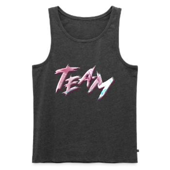 Team - Männer Premium Bio Tank Top - Anthrazit meliert - Vorne - Michal (187cm)