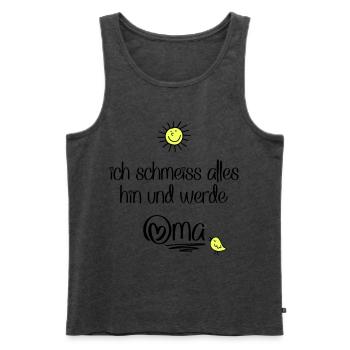 lustige Sprüche für Oma - Männer Premium Bio Tank Top - Anthrazit meliert - Vorne - Michal (187cm)