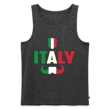 Italie Hipster - Débardeur bio Premium Homme - anthracite chiné - Devant - Michal (187cm)