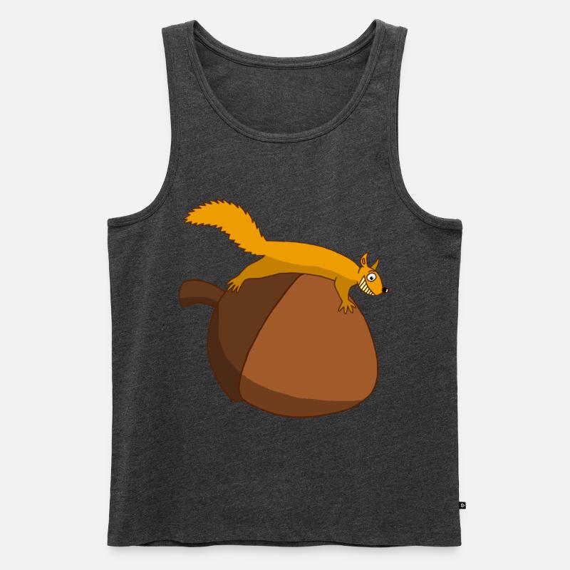 Das Eichhörnchen gegen die Eichel - Männer Premium Bio Tank Top - Anthrazit meliert