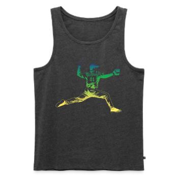 Pitcher Baseball - Männer Premium Bio Tank Top - Anthrazit meliert - Vorne - AI Model Male 178 light (178cm)