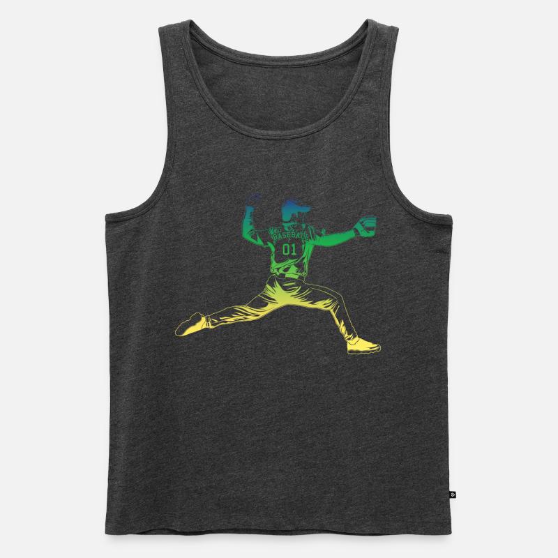 Pitcher Baseball - Männer Premium Bio Tank Top - Anthrazit meliert