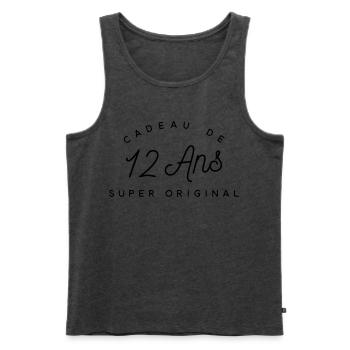 Cadeau 12 ans  - Débardeur bio Premium Homme - anthracite chiné - Devant - Michal (187cm)