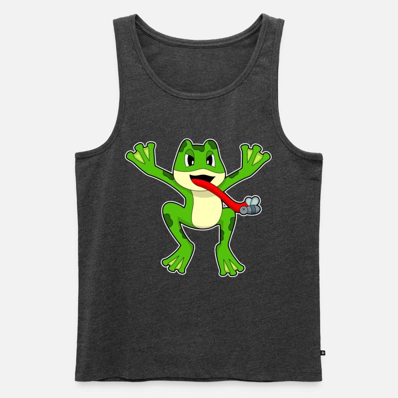 Frosch Fliege - Männer Premium Bio Tank Top - Anthrazit meliert