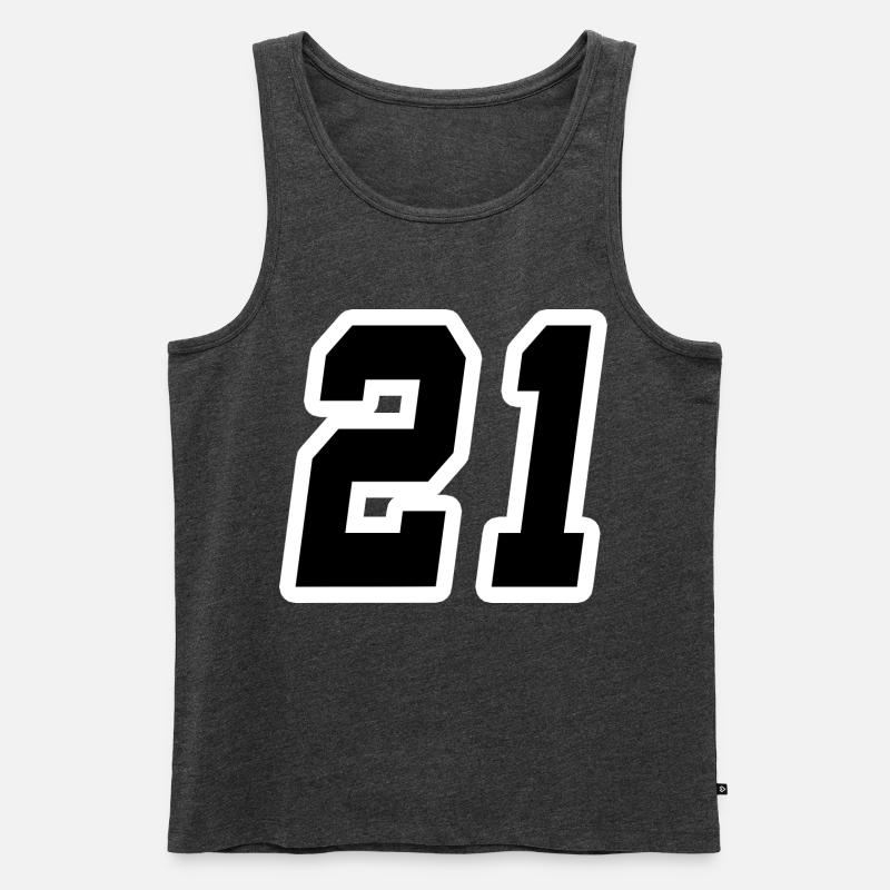 Nummer einundzwanzig 21 - Männer Premium Bio Tank Top - Anthrazit meliert