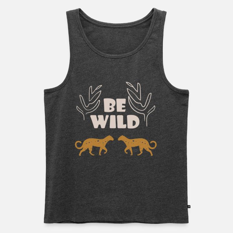 Sei wild - Männer Premium Bio Tank Top - Anthrazit meliert