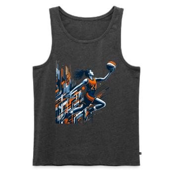 Woman Basketball Dunking Design - Men's Premium Organic Tank Top - heather anthracite - Front - Michal (187cm)