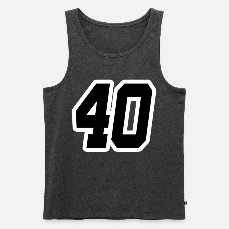 Nummer vierzig 40 - Männer Premium Bio Tank Top - Anthrazit meliert