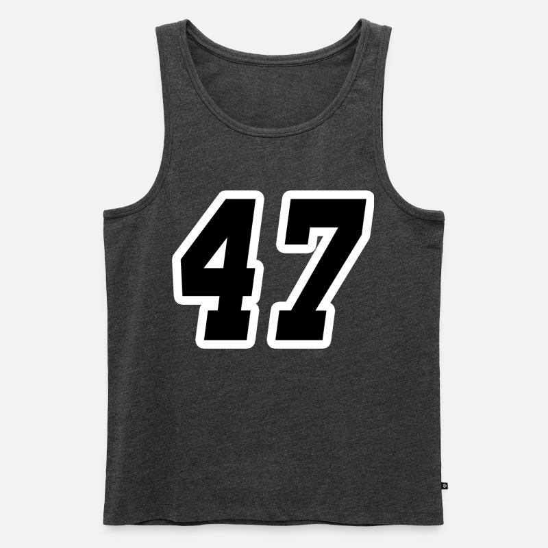 Nummer siebenundvierzig 47 - Männer Premium Bio Tank Top - Anthrazit meliert